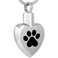 Paw Heart Pet Ashes Necklace Pendant