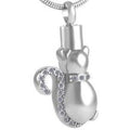 Pet Jeweled Cat Tail Ashes Necklace Pendant
