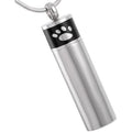 Pet 1 Paw Cylinder Ashes Necklace Pendant