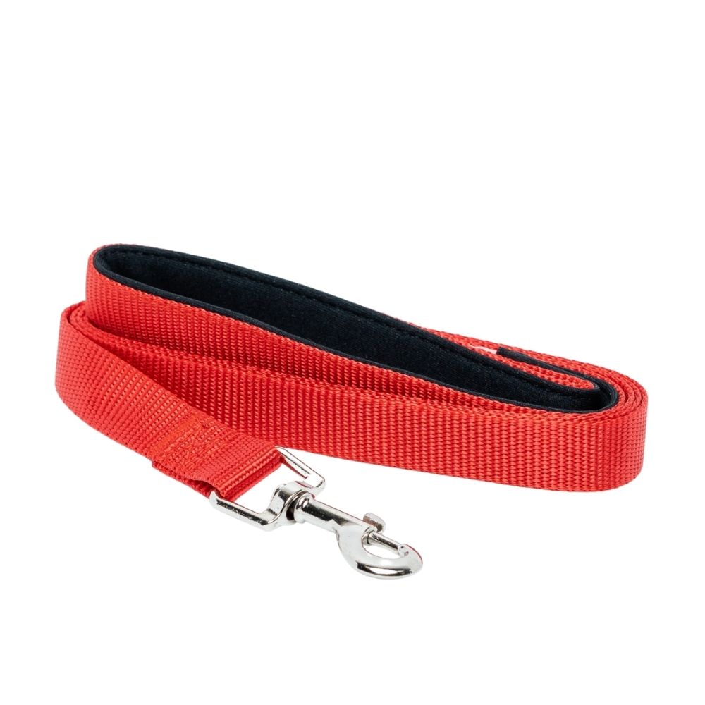 Padded Grip Dog Leash – Durable Nylon, Comfortable, and Secure – 5ft. Red