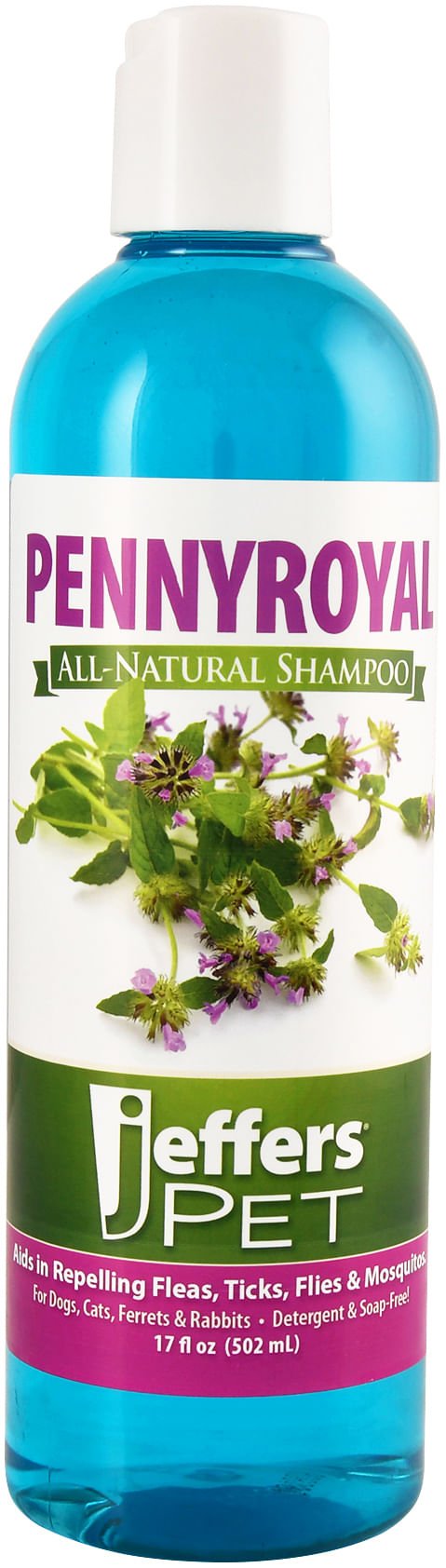 Jeffers Natural Flea & Tick Pennyroyal Dog Shampoo - Aids in Repelling Fleas, Ticks, Flies & Mosquitos Mint 17 oz 1