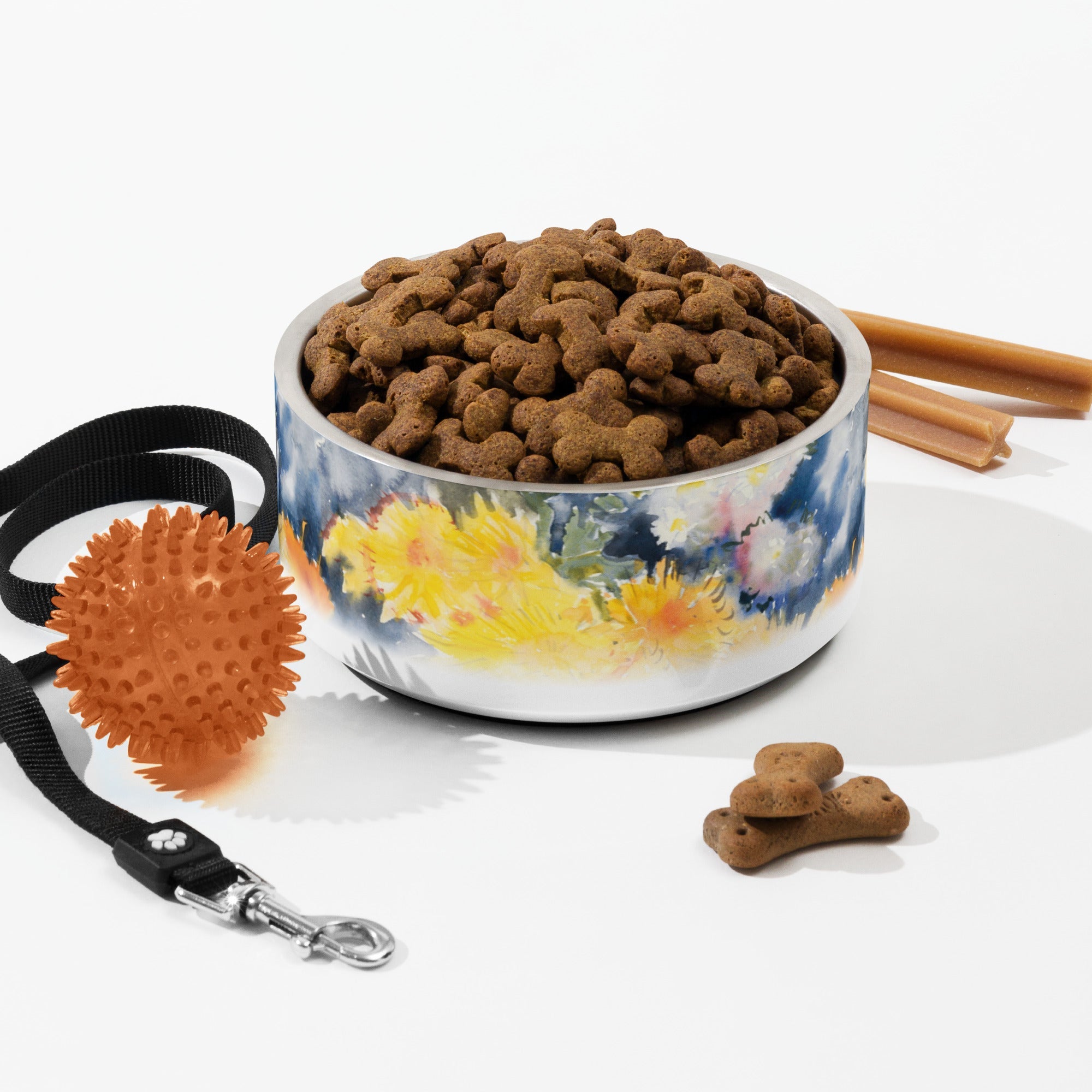 Sebastian & Clementine Yellow and Blue Pet Bowl 32 oz