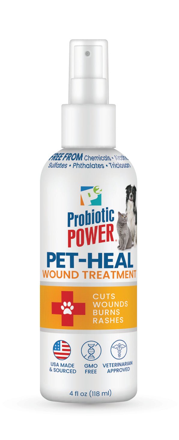 Pet-Heal Probiotic Wound Treatment Spray – Natural, Organic, Anti-Inflammatory Healing for Dogs & Cats, Veterinarian Approved, 4 oz 4 oz