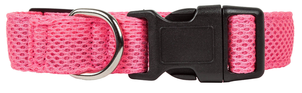 Pet Life ® 'Aero Mesh' Dual-Sided Breathable and Adjustable Thick Mesh Dog Collar Pink