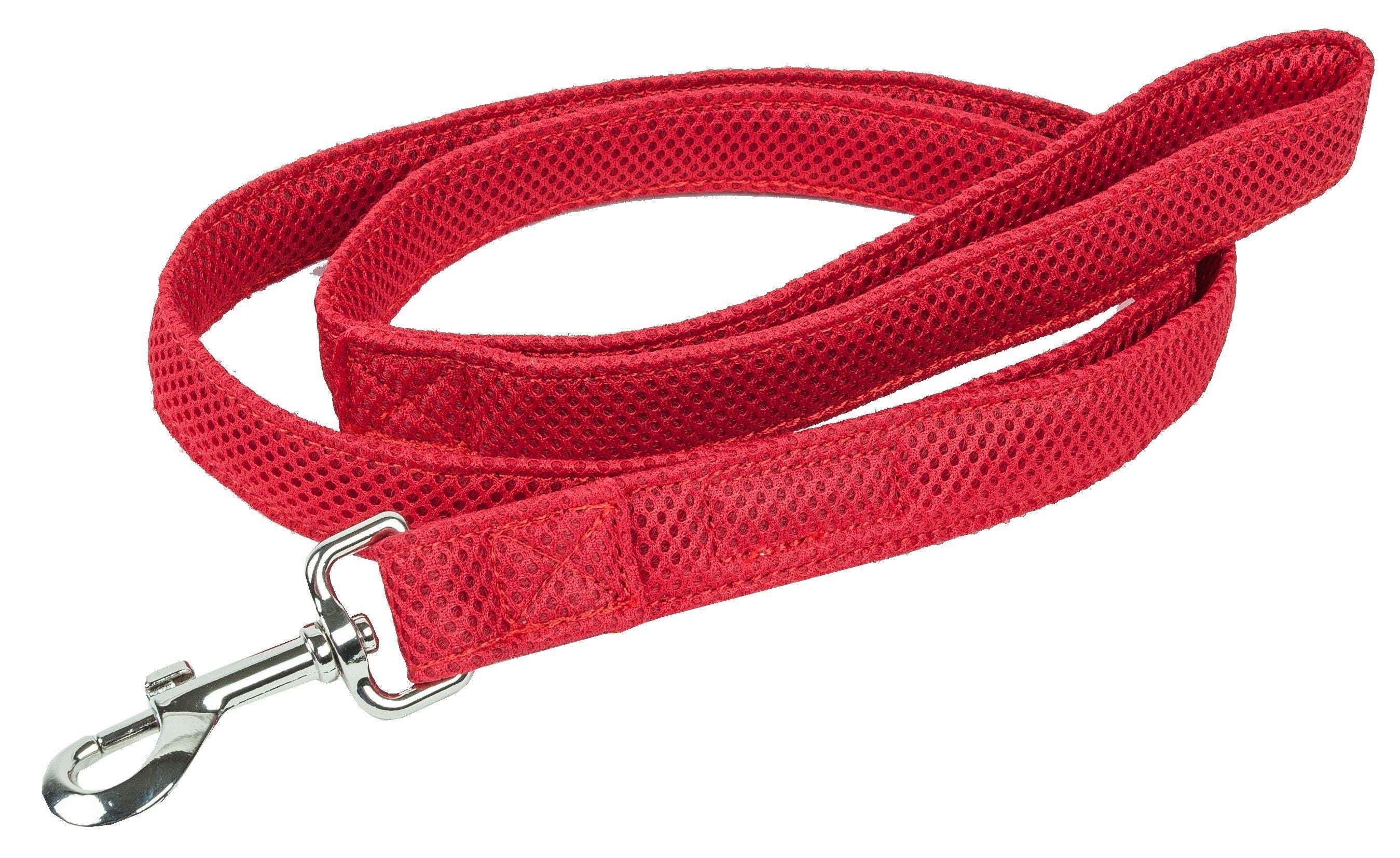 Pet Life ® 'Aero Mesh' Breathable and Adjustable Dual Sided Thick Mesh Dog Leash Red