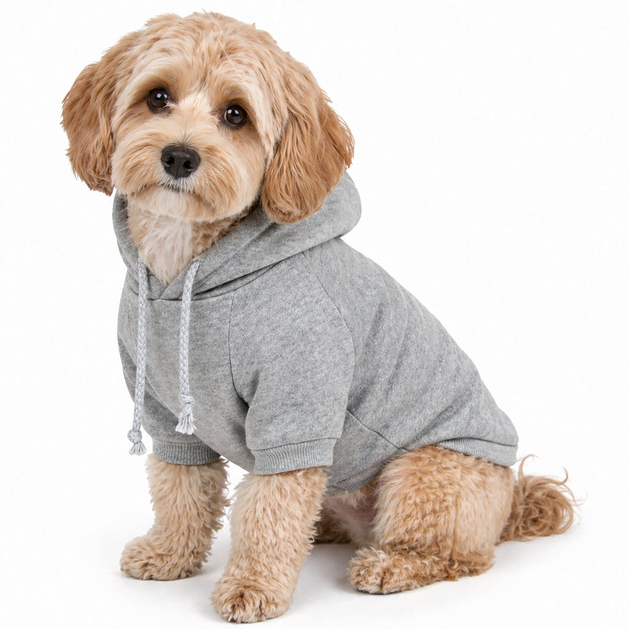 Pet Life ® 'American Classic' Fashion Plush Cotton Hooded Dog Sweater Grey