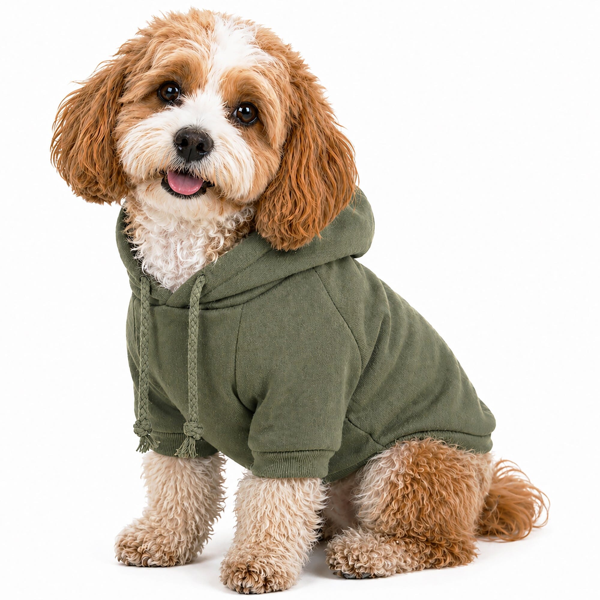 Pet Life ® 'American Classic' Fashion Plush Cotton Hooded Dog Sweater Green