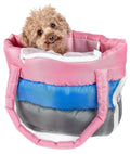 Pet Life ® 'Bubble-Poly' Tri-Colored Winter Insulated Fashion Designer Pet Dog Carrier Pink, Blue, Grey