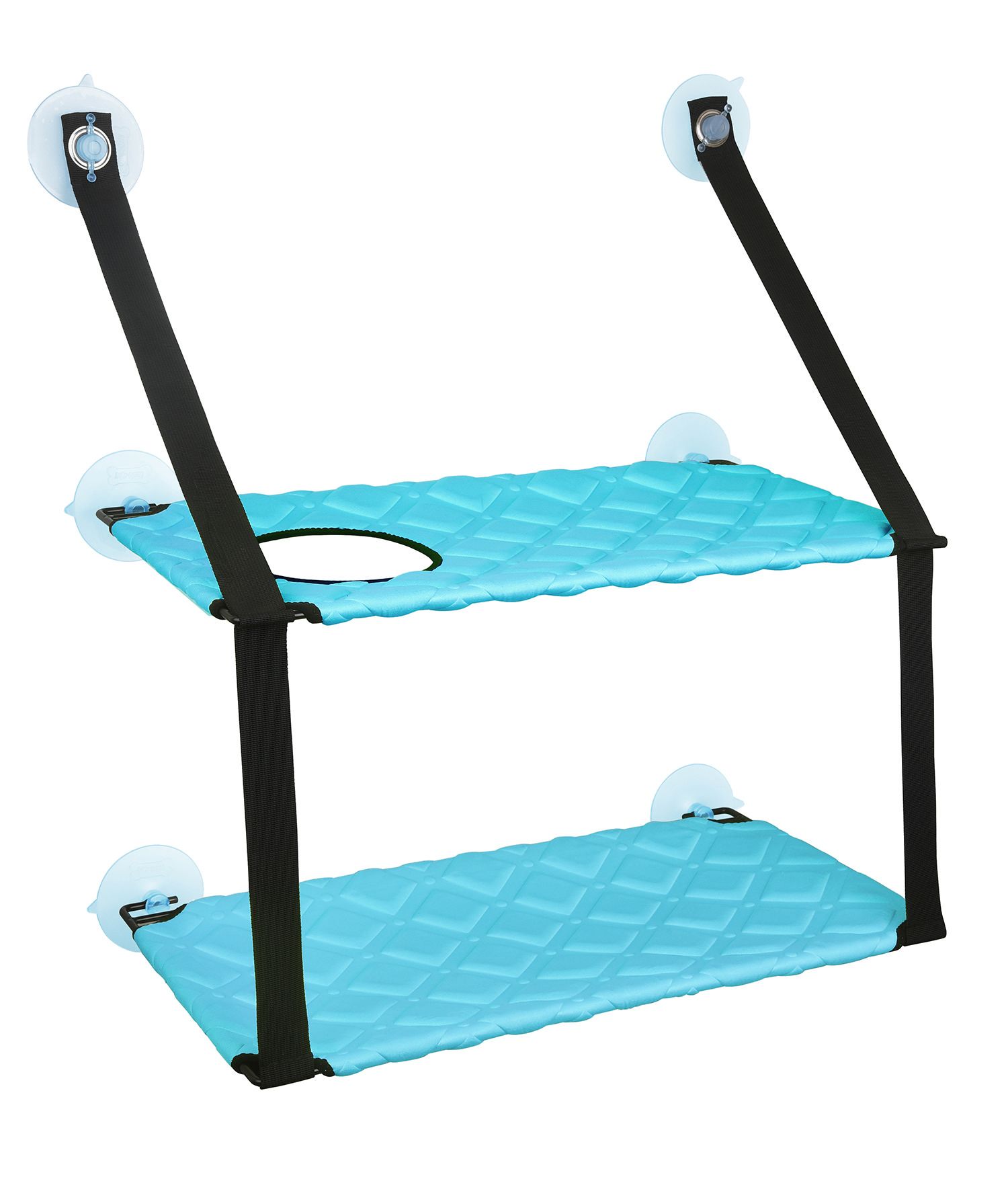 Pet Life ® 'Cat Laze' Suction Cupped Dual-Leveled Kitty Cat Lounger Blue