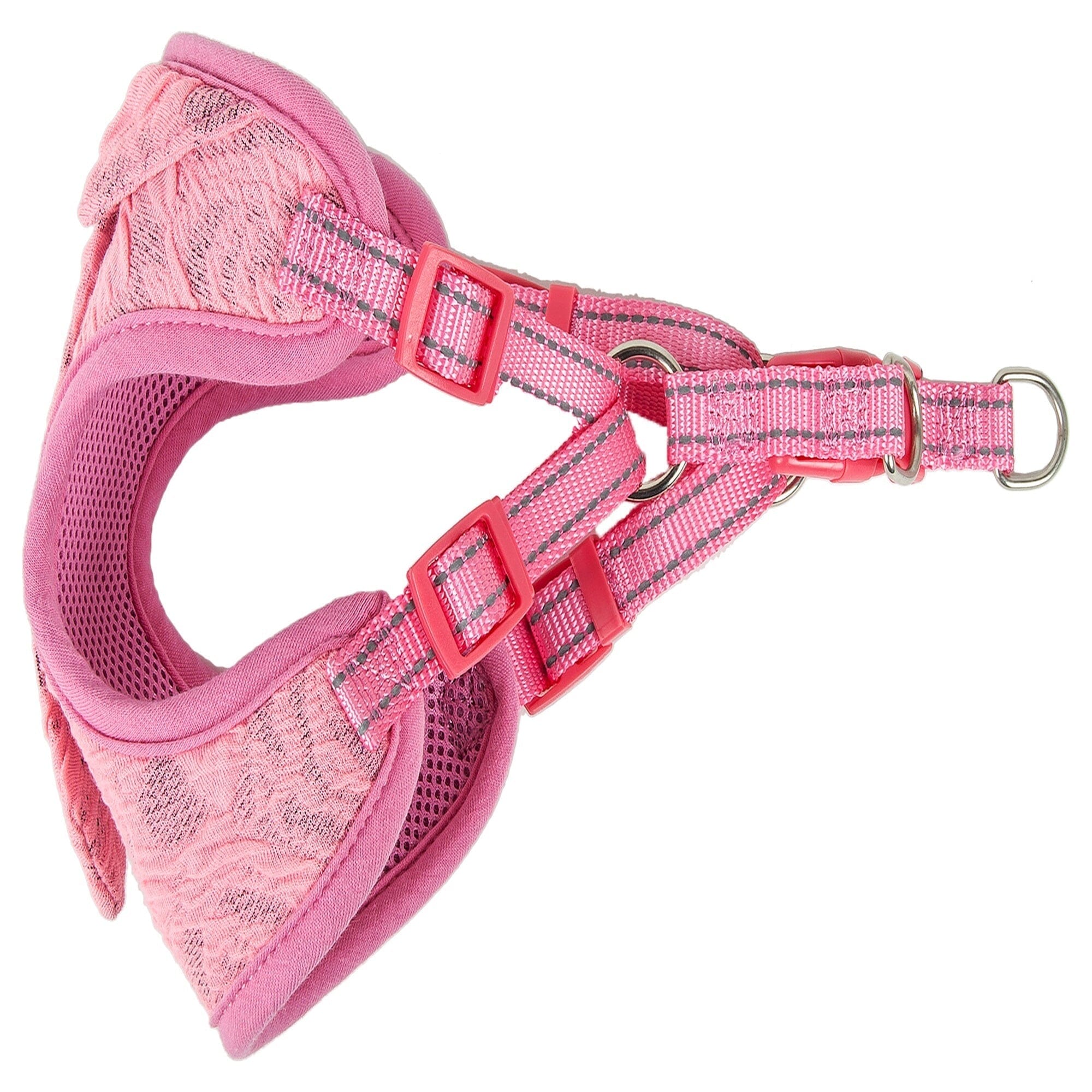 Pet Life ® 'Chichi Shaggy' Mesh Reversed Adjustable Fashion Dog Harness W/ Shaggy Neck Tie