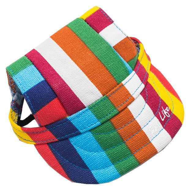 Pet Life ®  'Colorfur' Floral UV Protectant Adjustable Fashion Dog Hat Cap