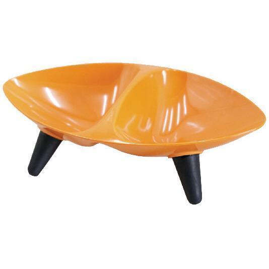 Pet Life ® 'Couture Sculptured' Dishwasher Safe Melamine Food and Water Double Pet Bowl Orange