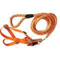 Pet Life ® 'Easy Tension' Reflective Stitched Adjustable 2-in-1 Pet Dog Leash and Harness Neon Orange