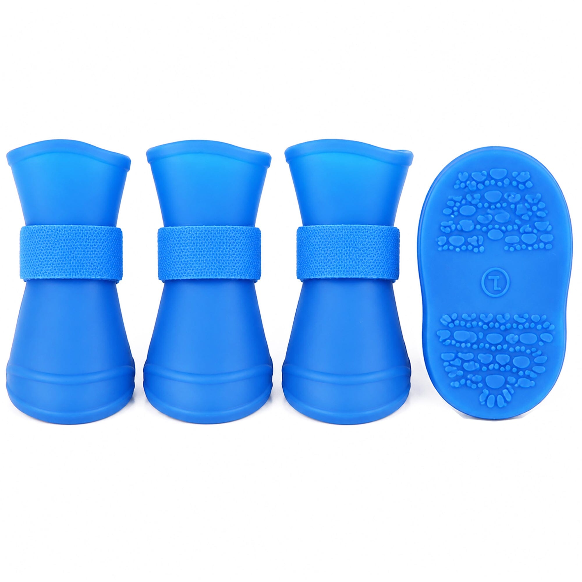Pet Life ® Elastic Protective Multi-Usage All-Terrain Rubberized Dog Shoes - Set of 4 Blue