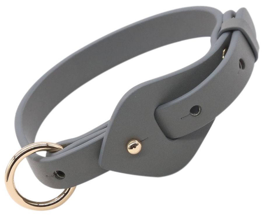 Pet Life ® 'Ever-Craft' Boutique Series Adjustable Designer Leather Dog Collar Gray