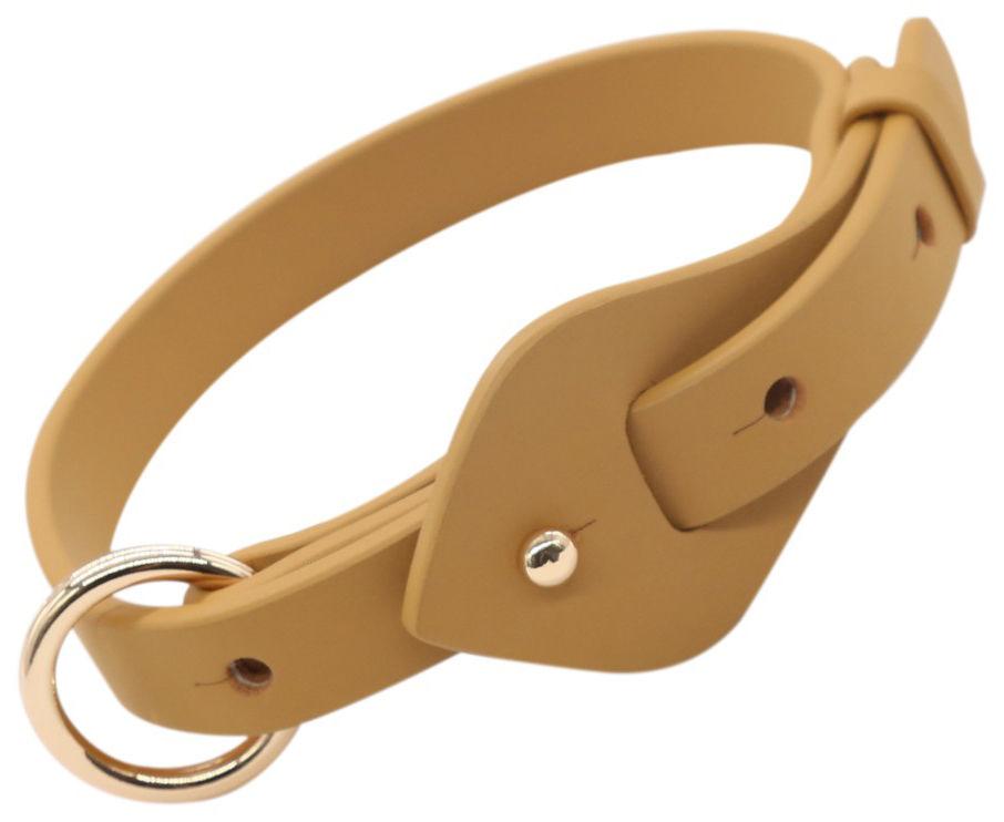 Pet Life ® 'Ever-Craft' Boutique Series Adjustable Designer Leather Dog Collar Apricot