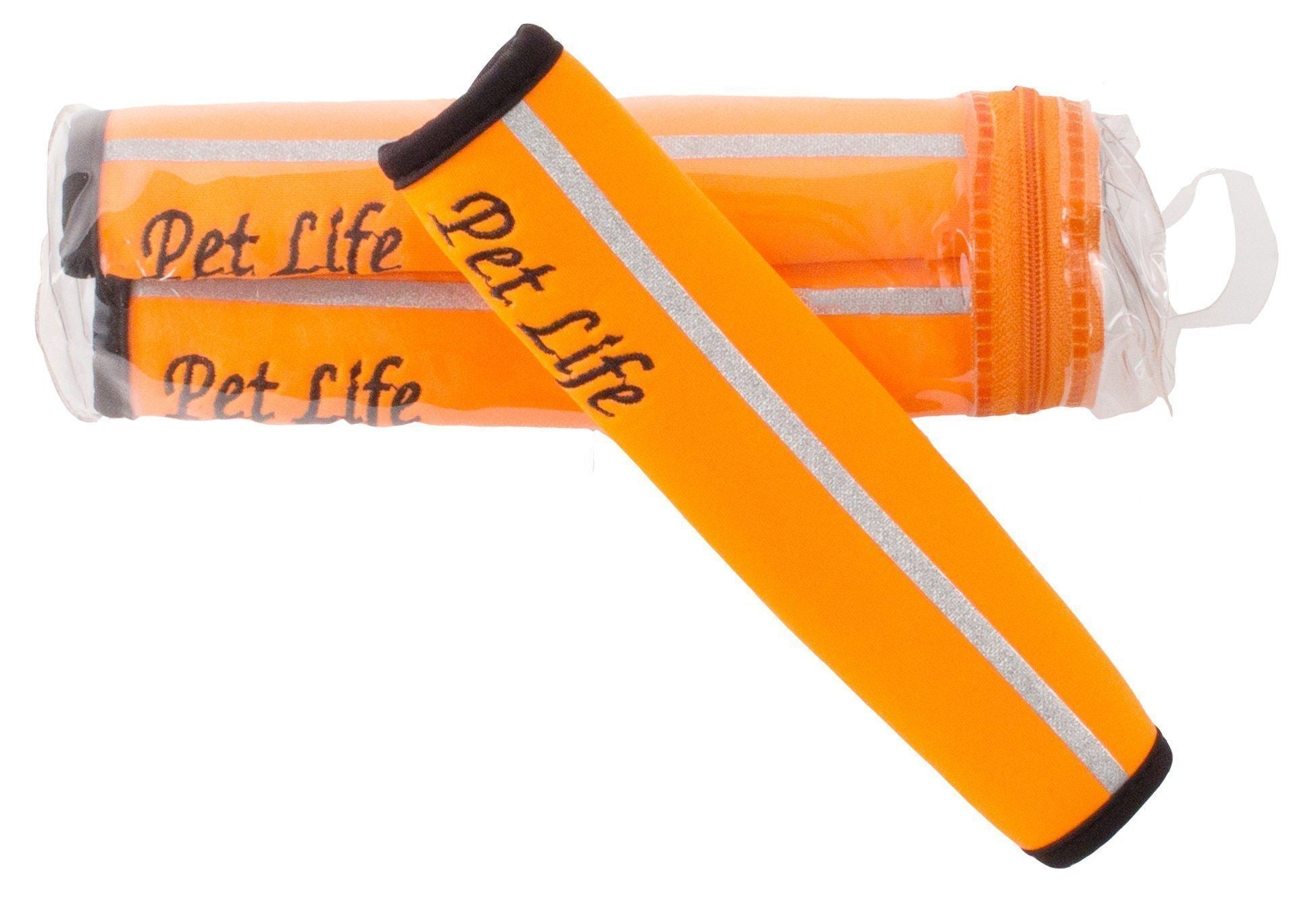 Pet Life ® 'Extreme-Neoprene' Joint Protective Safety Recovery and Reflective Pet Dog Sleeves - Set of 4 Orange