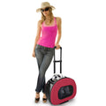 Pet Life ® 'Final Destination' Airline Approved 2-in-1 Tough-Shell Wheeled Collapsible Travel Fashion Pet Dog Carrier Crate Red
