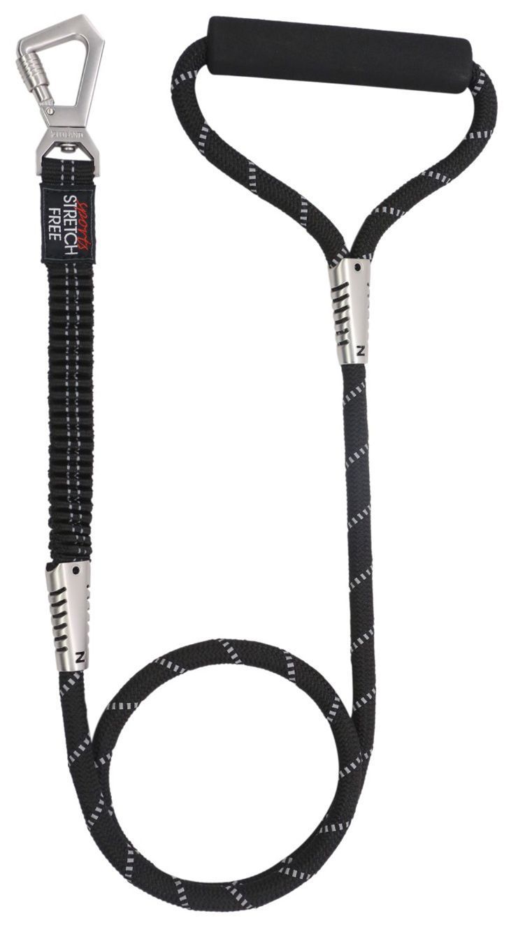 Pet Life ® 'Flexo-Tour' Shock Aborbing and 3M Reflective Dog Leash Black