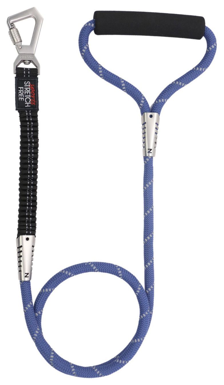 Pet Life ® 'Flexo-Tour' Shock Aborbing and 3M Reflective Dog Leash Blue