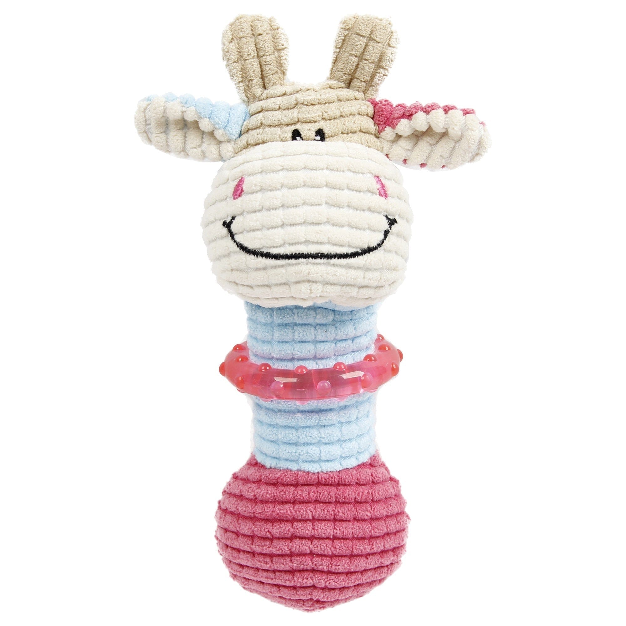 Pet Life ® 'Giraffe-Cow' Plush Squeaking and Rubber Teething Newborn Puppy Dog Toy Default Title
