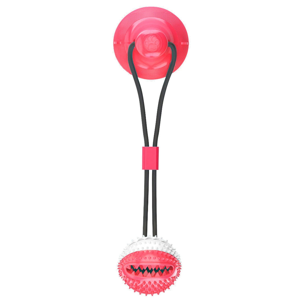 Pet Life ® 'Grip N' Play' Treat Dispensing Ball Shaped Suction Cup Dog Toy Default Title