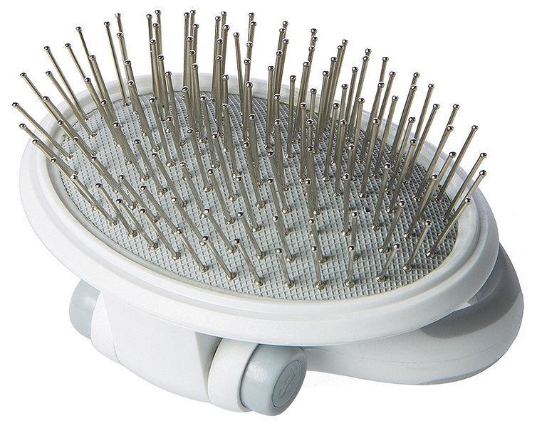 Pet Life ® 'Gyrater' Travel Swivel Pet Grooming Pin Brush Default Title