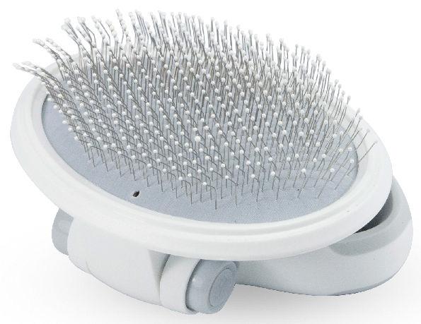 Pet Life ® 'Gyrater' Travel Swivel Pet Grooming Slicker Brush Default Title