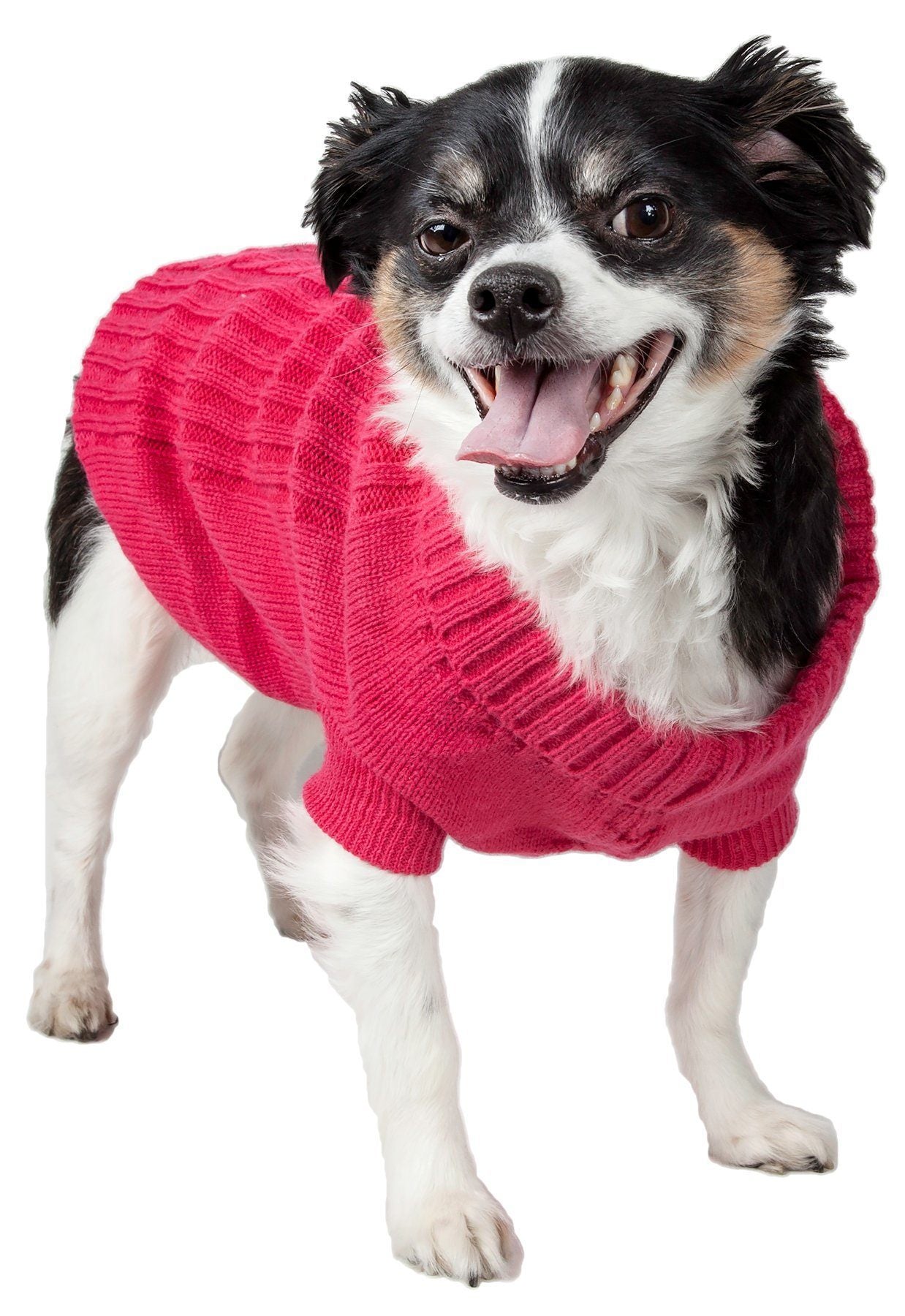 Pet Life ® Heavy Cotton Rib-Collared Fashion Dog Sweater Light Pink
