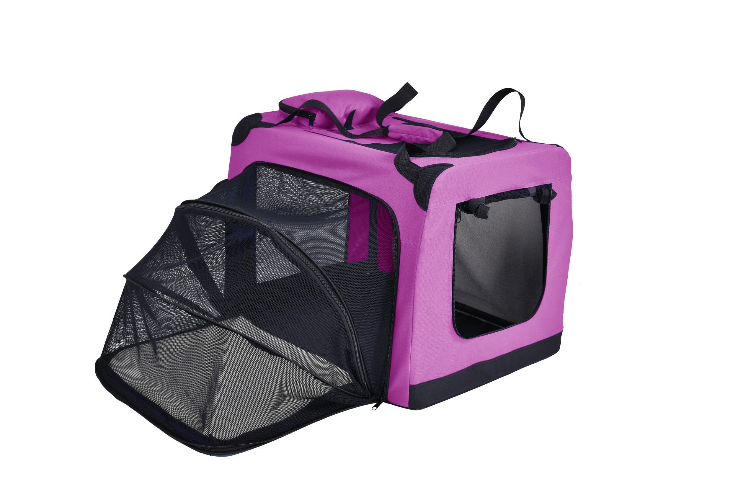 Pet Life ® 'Hounda Accordion' Metal Framed Soft-Folding Collapsible Dual-Sided Expandable Pet Dog Crate