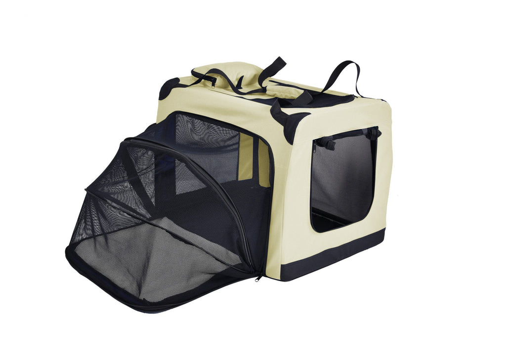 Pet Life ® 'Hounda Accordion' Metal Framed Soft-Folding Collapsible Dual-Sided Expandable Pet Dog Crate