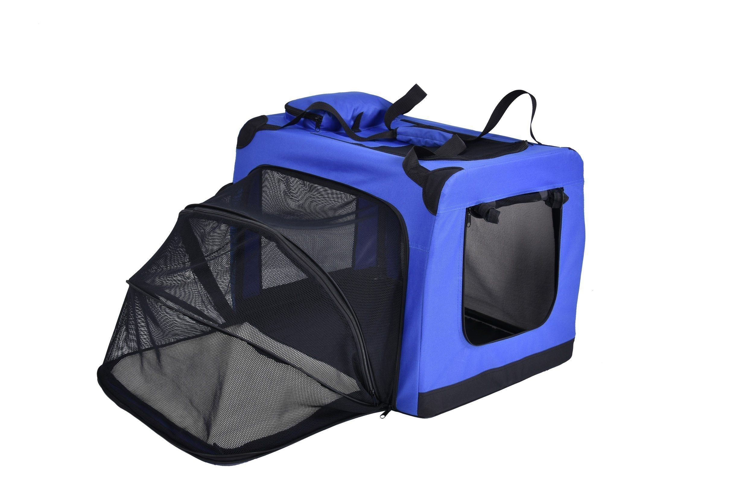 Pet Life ® 'Hounda Accordion' Metal Framed Soft-Folding Collapsible Dual-Sided Expandable Pet Dog Crate