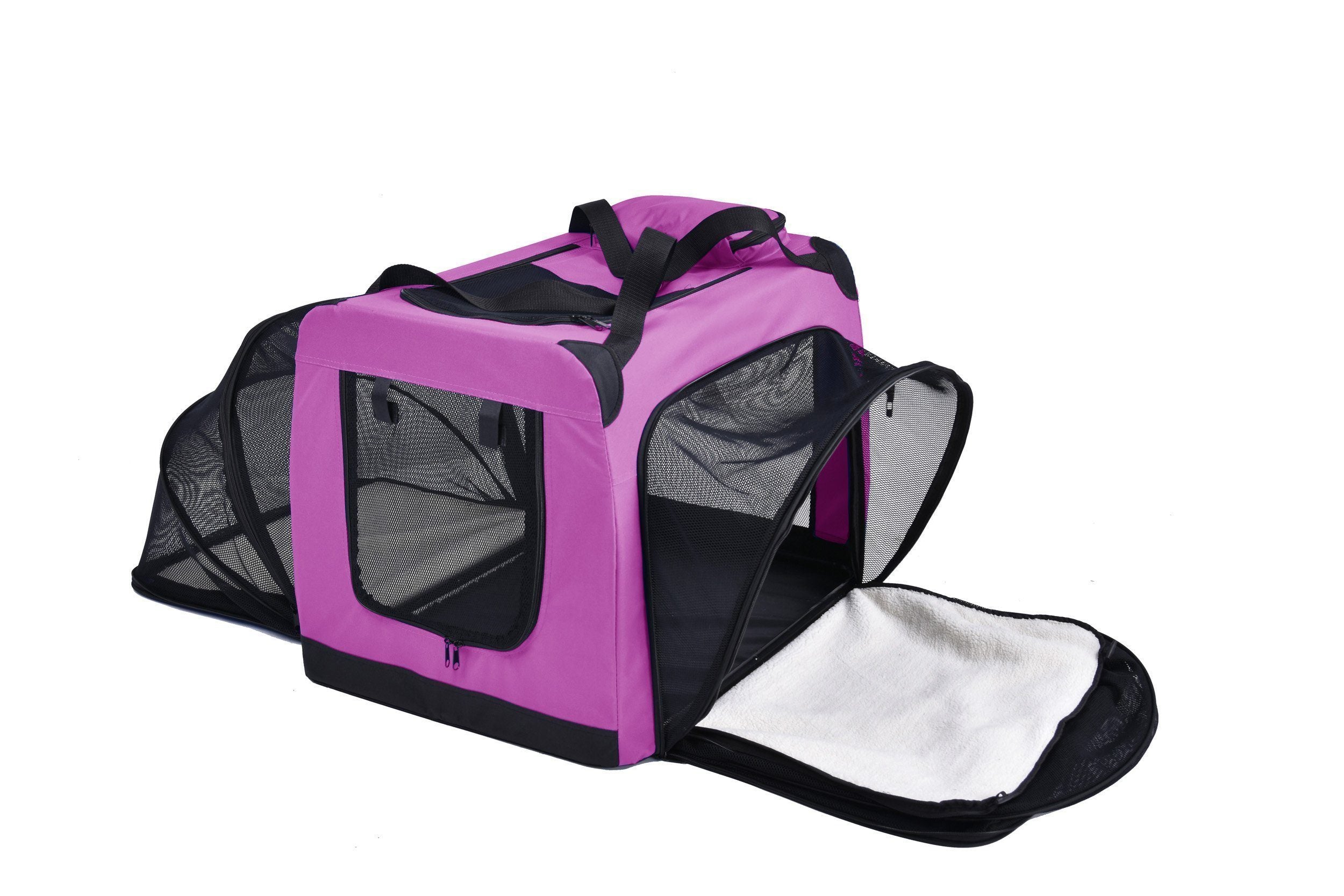 Pet Life ® 'Hounda Accordion' Metal Framed Soft-Folding Collapsible Dual-Sided Expandable Pet Dog Crate