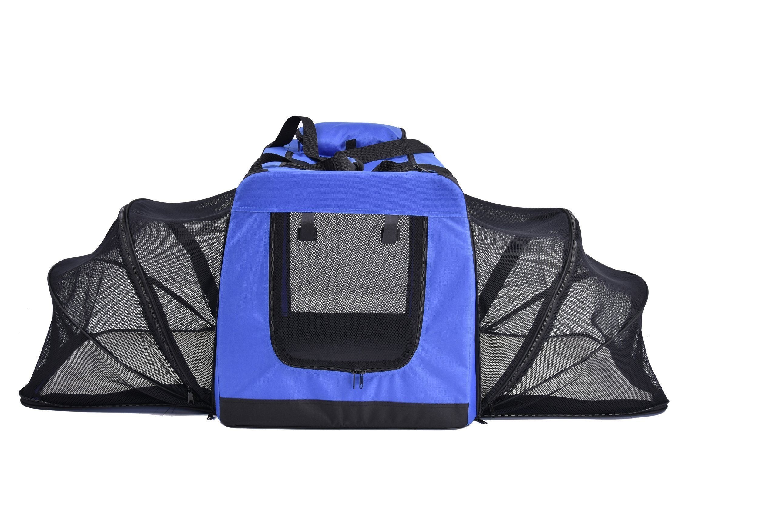 Pet Life ® 'Hounda Accordion' Metal Framed Soft-Folding Collapsible Dual-Sided Expandable Pet Dog Crate