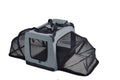 Pet Life ® 'Hounda Accordion' Metal Framed Soft-Folding Collapsible Dual-Sided Expandable Pet Dog Crate Dark Gray