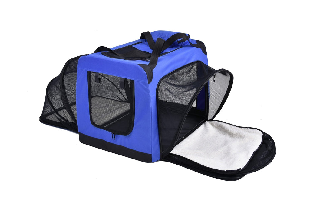 Pet Life ® 'Hounda Accordion' Metal Framed Soft-Folding Collapsible Dual-Sided Expandable Pet Dog Crate