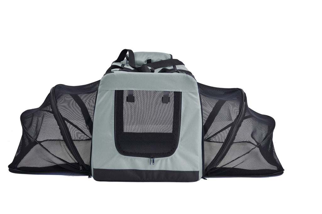 Pet Life ® 'Hounda Accordion' Metal Framed Soft-Folding Collapsible Dual-Sided Expandable Pet Dog Crate