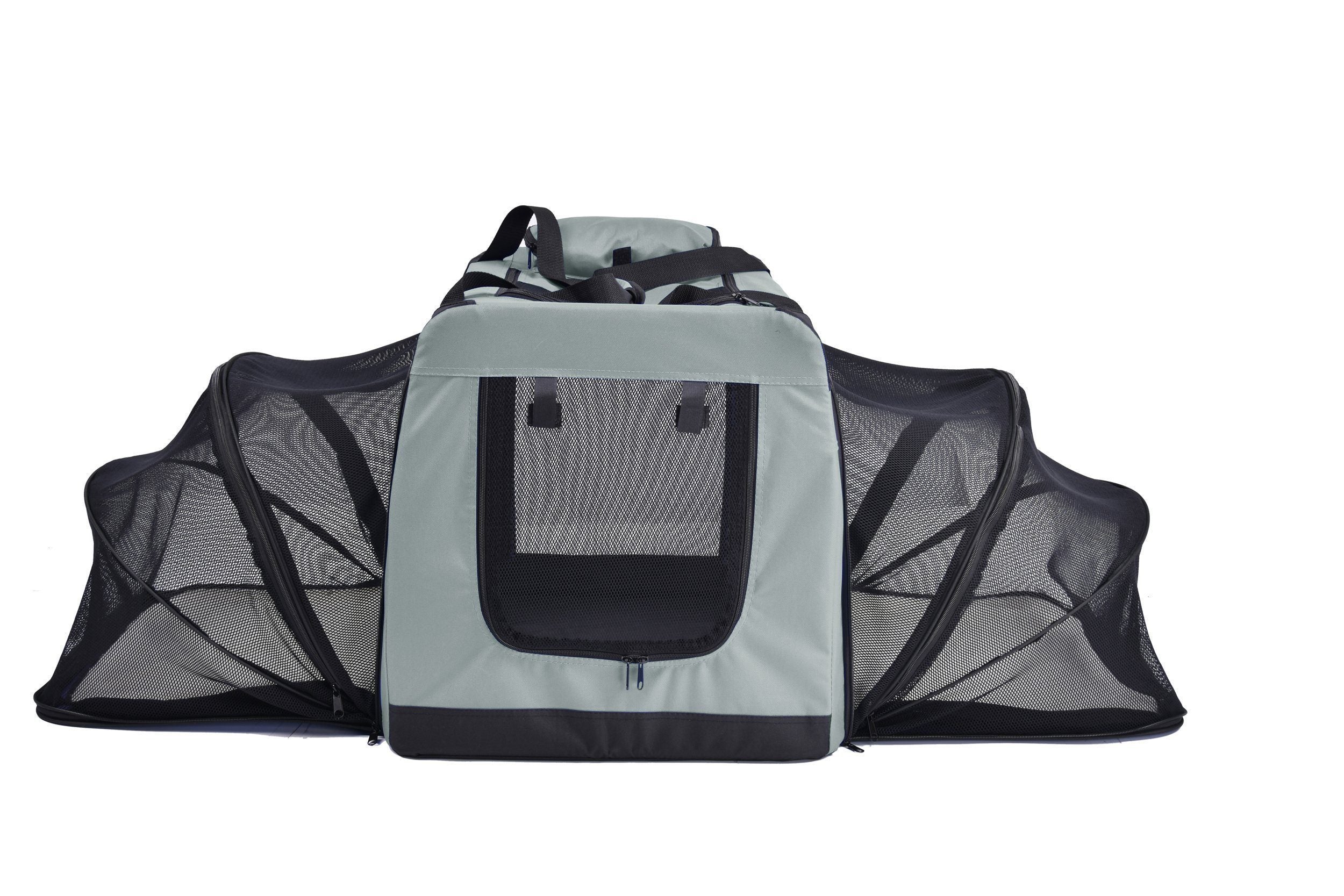 Pet Life ® 'Hounda Accordion' Metal Framed Soft-Folding Collapsible Dual-Sided Expandable Pet Dog Crate
