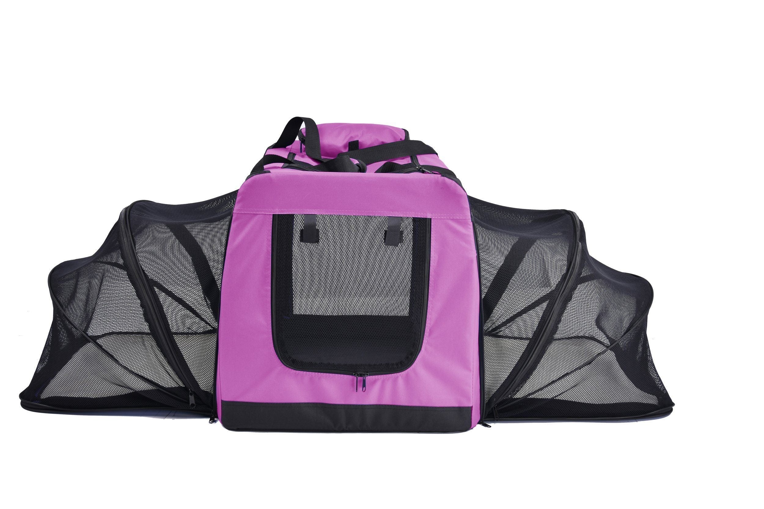 Pet Life ® 'Hounda Accordion' Metal Framed Soft-Folding Collapsible Dual-Sided Expandable Pet Dog Crate