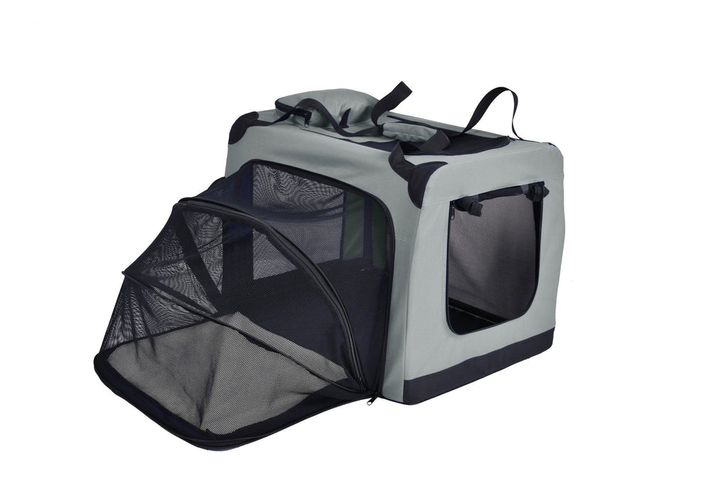 Pet Life ® 'Hounda Accordion' Metal Framed Soft-Folding Collapsible Dual-Sided Expandable Pet Dog Crate