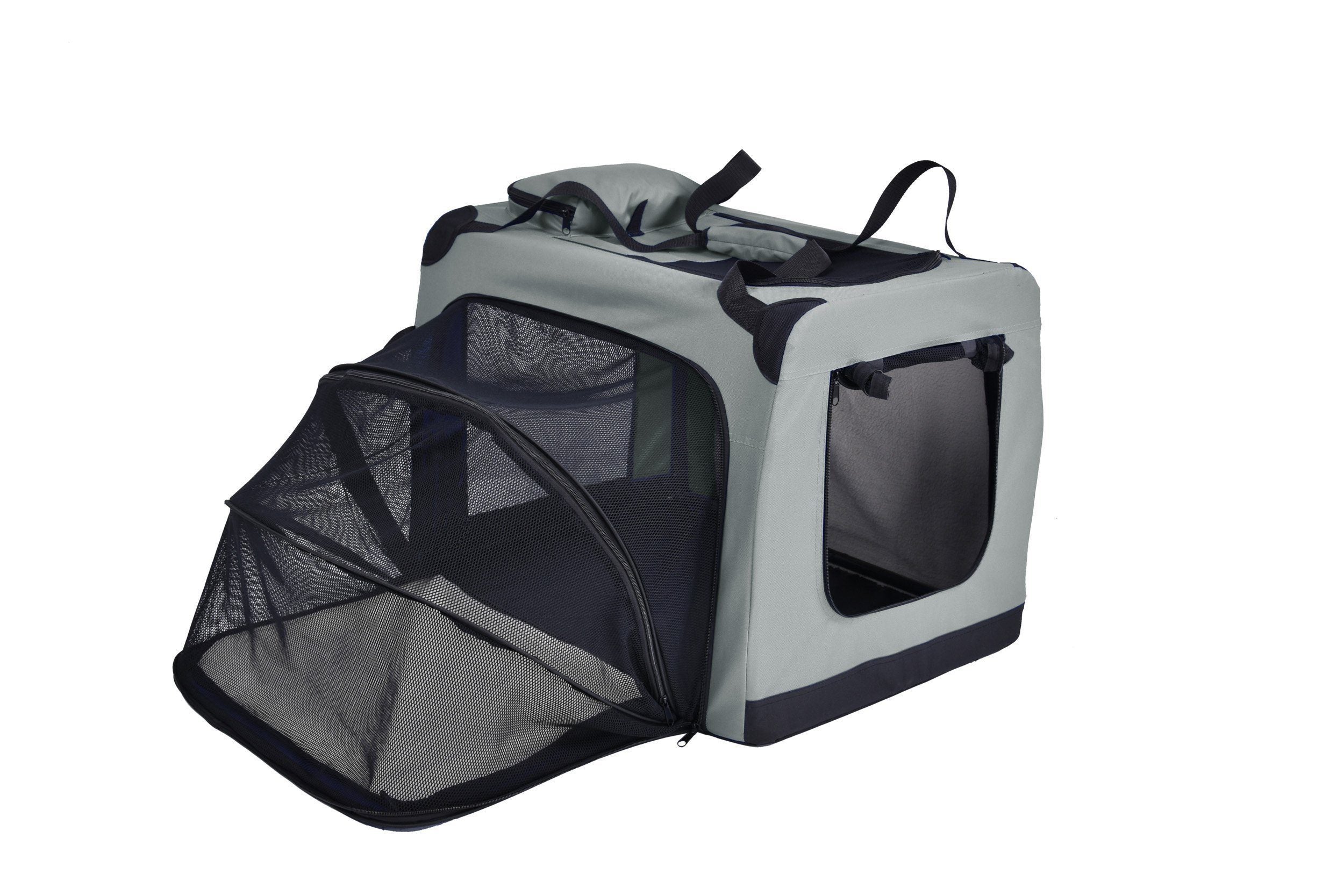 Pet Life ® 'Hounda Accordion' Metal Framed Soft-Folding Collapsible Dual-Sided Expandable Pet Dog Crate