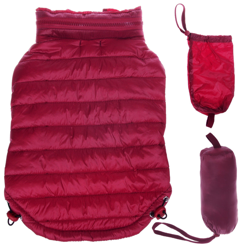Pet Life ® Lightweight Adjustable and Collapsible 'Sporty Avalanche' Dog Coat w/ Pop-out Zippered Hood