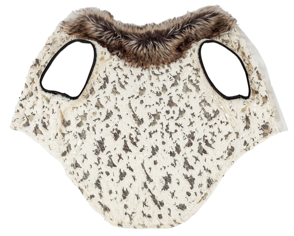 Pet Life ®  Luxe 'Gilded Rawffled' Gold-Plated Designer Fur Dog Coat