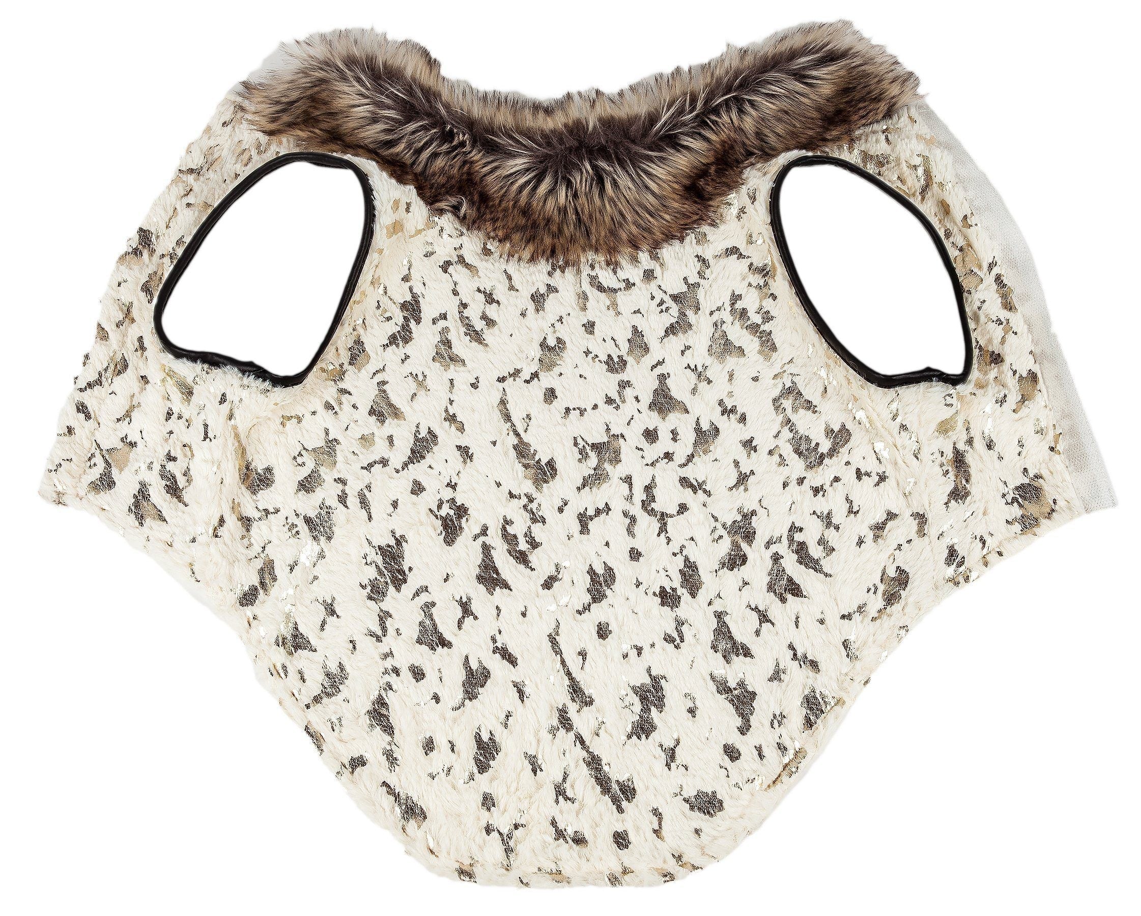 Pet Life ®  Luxe 'Gilded Rawffled' Gold-Plated Designer Fur Dog Coat