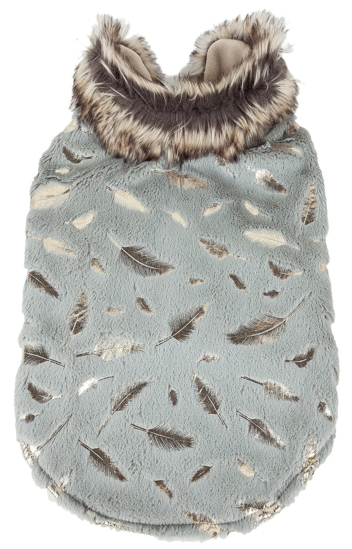 Pet Life ® Luxe 'Gold-Wagger' Gold-Leaf Fashion Designer Fur Dog Coat