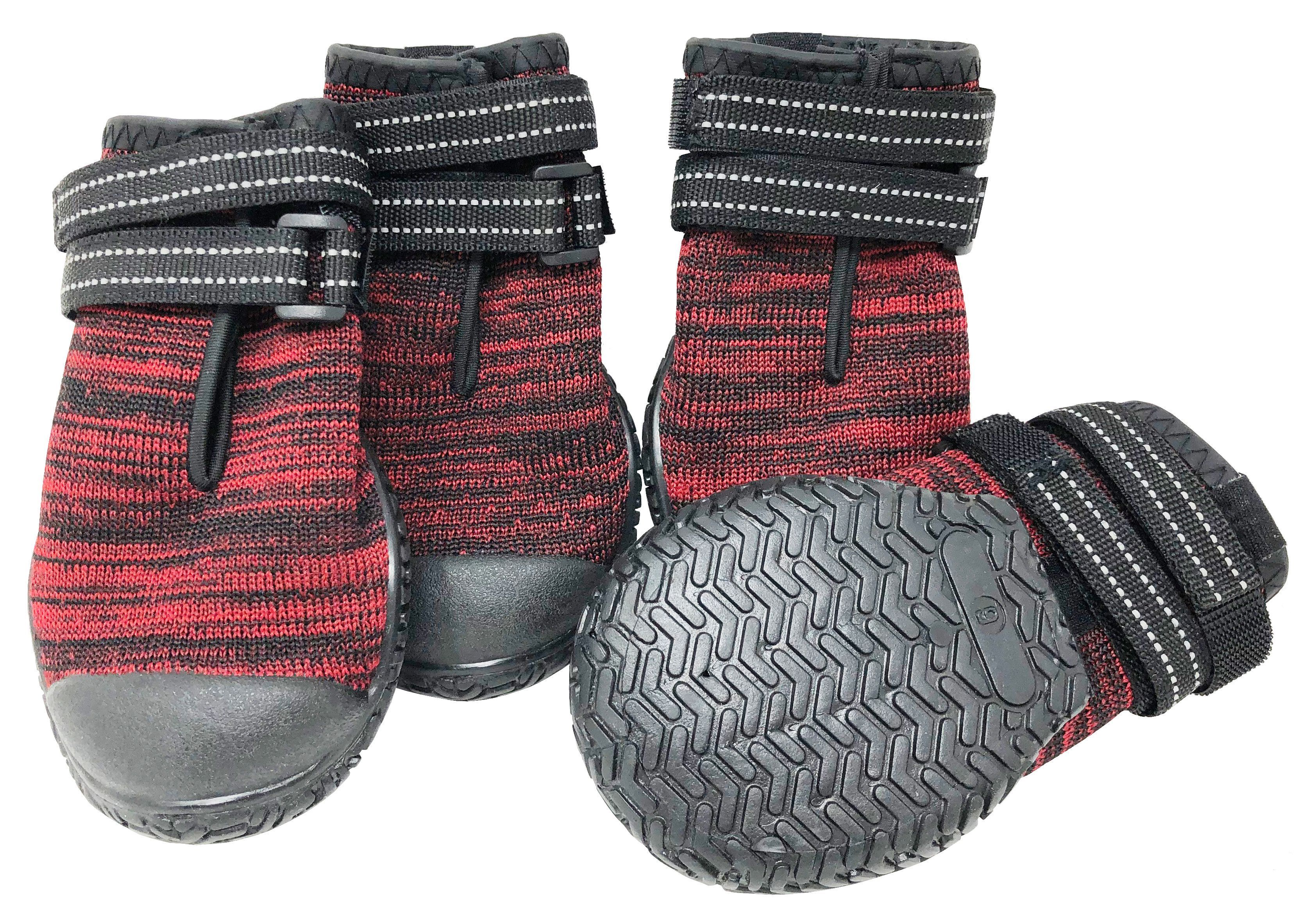 Pet Life ® 'Mud-Trax' Ankle Supporting and Performance Dog Shoes - Set Of 4 Red