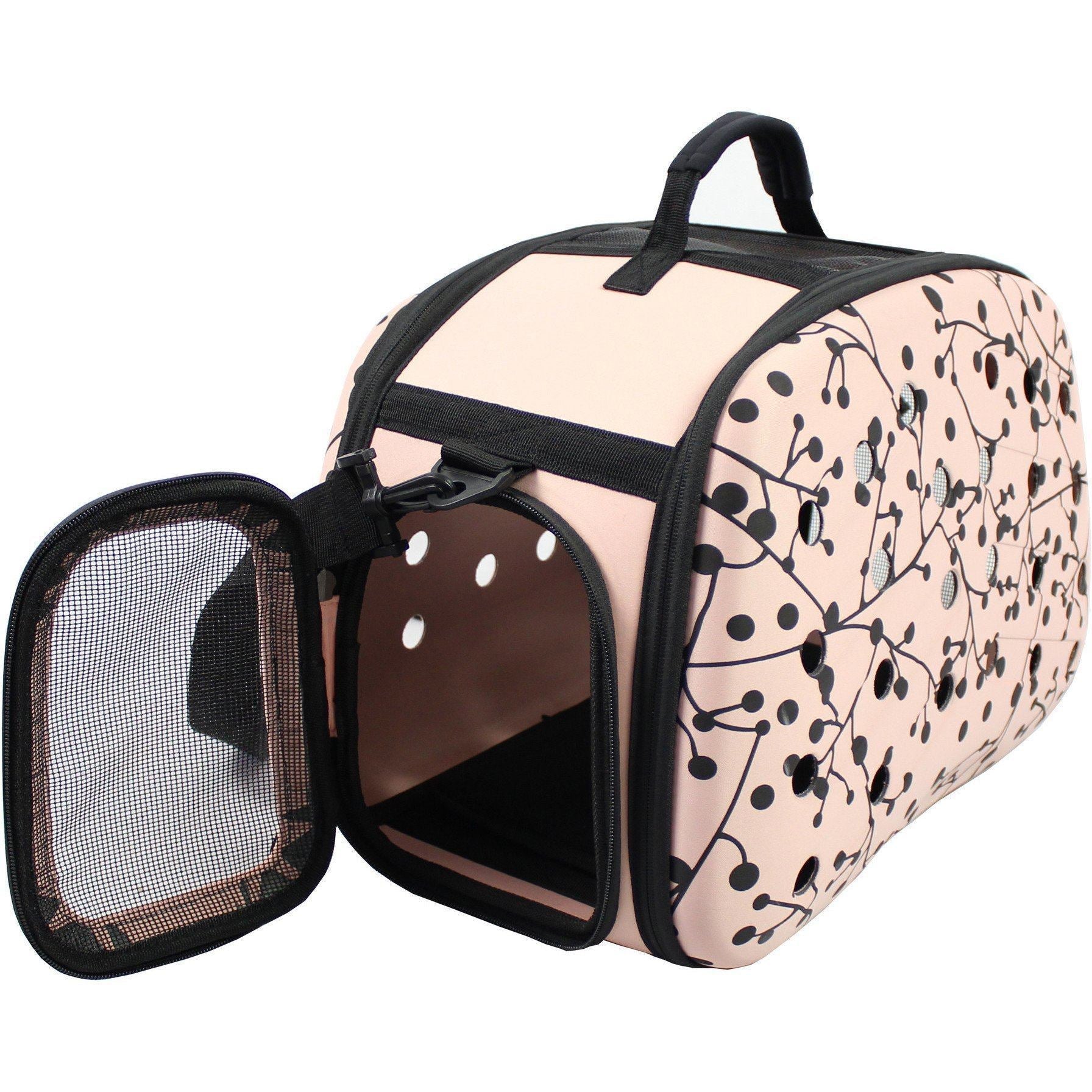Pet Life ® 'Narrow Shelled' Perforated Lightweight Collapsible Military Grade Fashion Designer Travel Pet Dog Carrier Crate Default Title