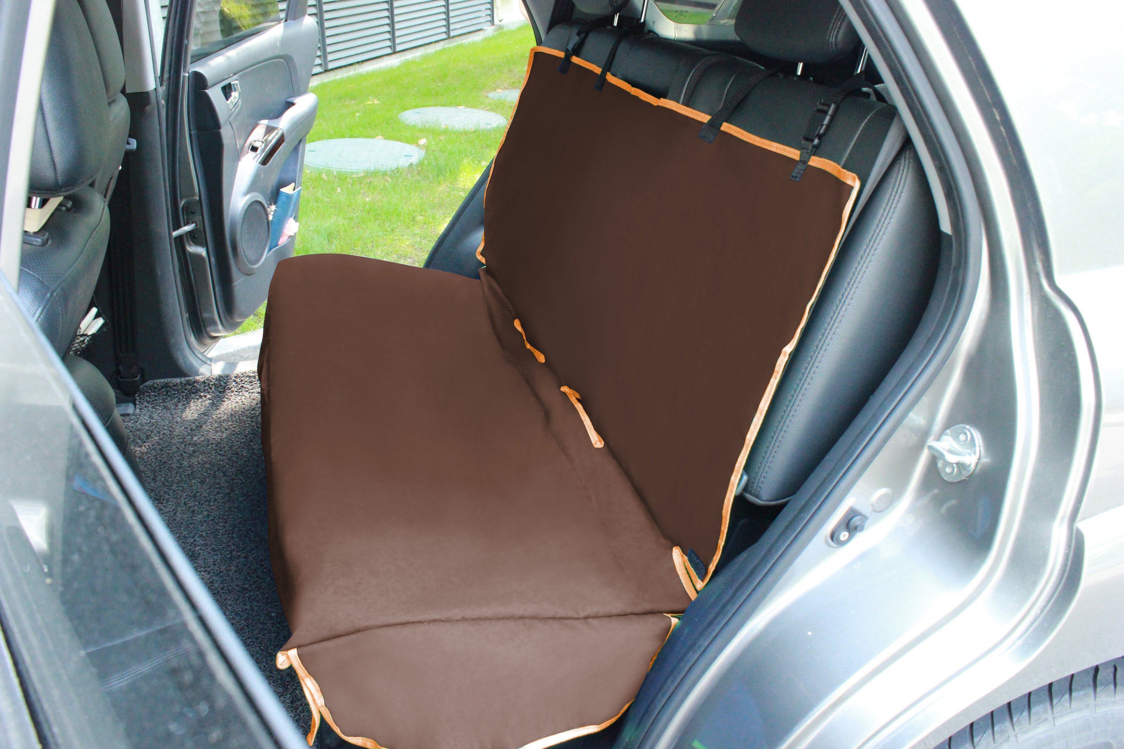 Pet Life ® 'Open Road' Full Back Seat Safety Child Pet Cat Dog Car Seat Carseat Cover Protector Dark Brown