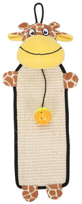 Pet Life ® 'Paw-Pleasant' Hanging Sisal & Jute Carpet Kitty Cat Scratcher with Toy Brown Yellow