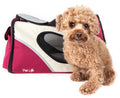 Pet Life ® 'Phenom-Air' Airline Approved Collapsible Fashion Designer Pet Dog Carrier Red, White
